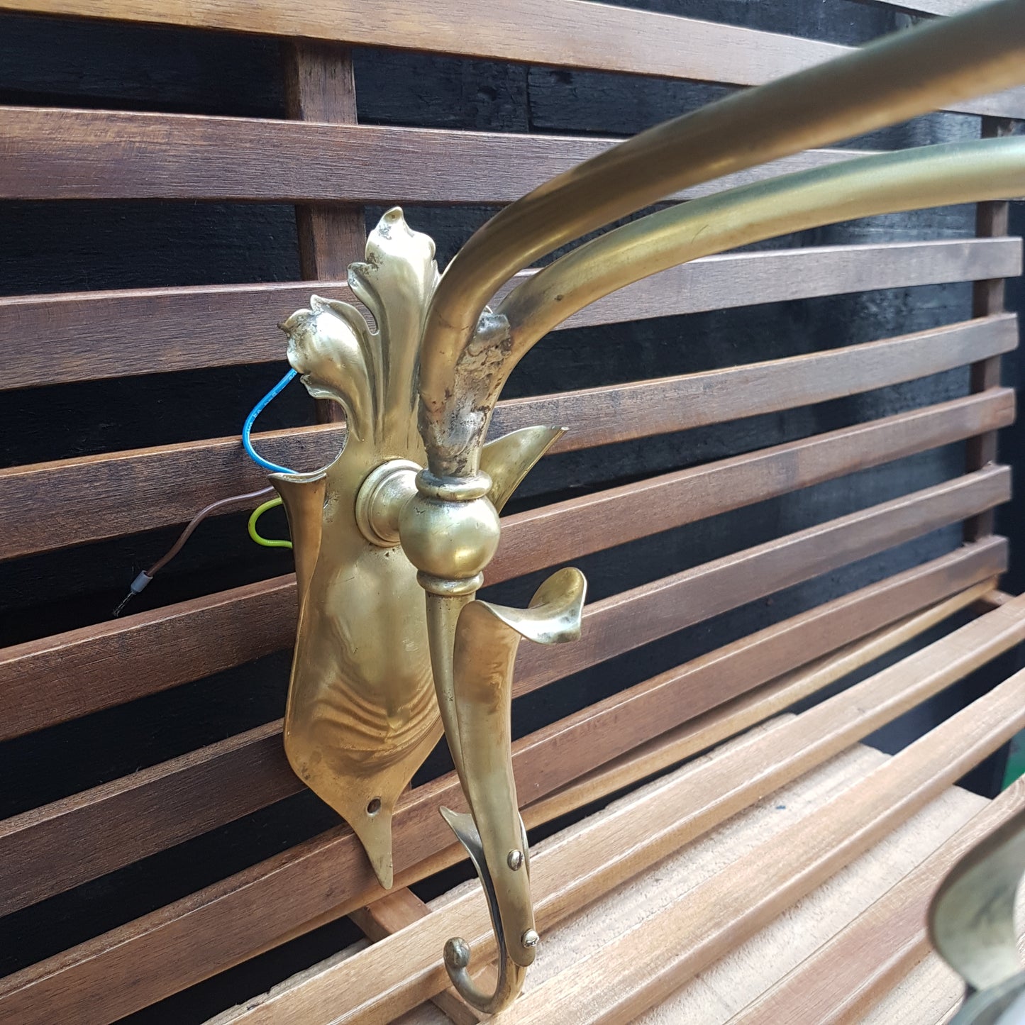 Edwardian Antique Wall Lights with Opaline Shades