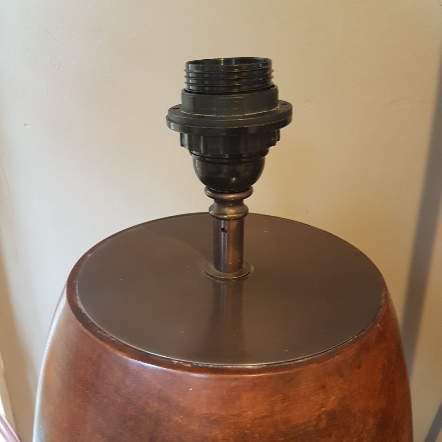 Tall Hardwood Veneer Drum Floor Lamp with Noel Holmes Handmade Shade