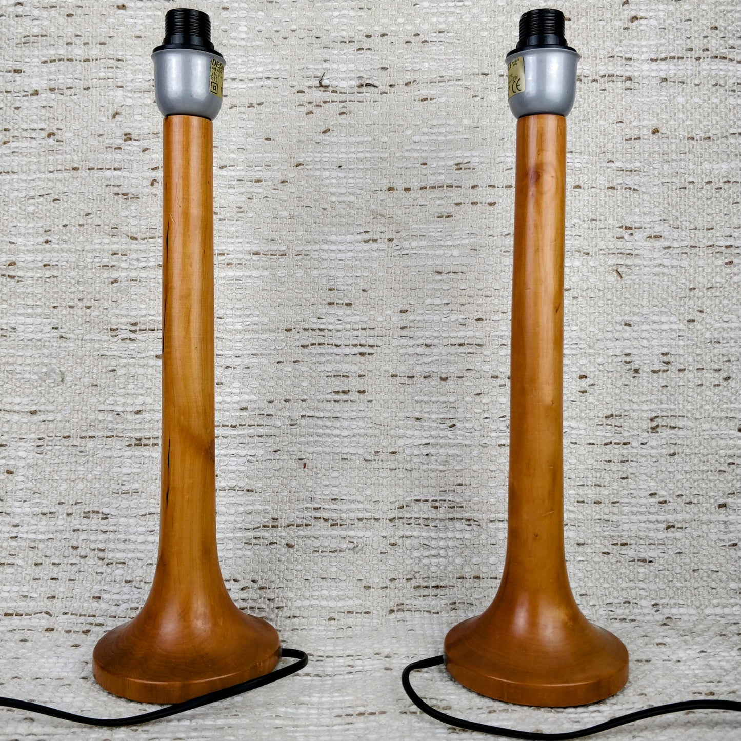 Pair of Italian Fruitwood Turned Table Lamps