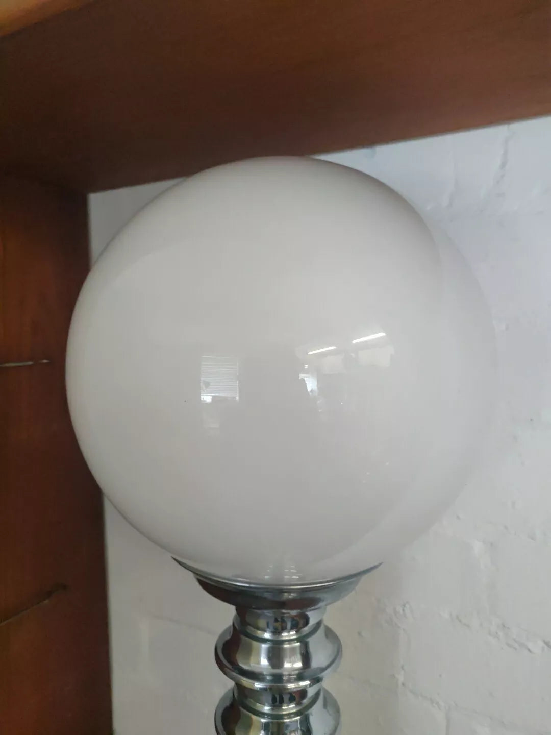 1930's Futurist Chrome & Glass Globe Table Lamp
