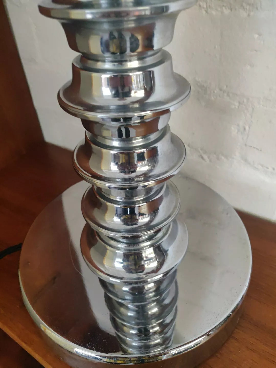 1930's Futurist Chrome & Glass Globe Table Lamp