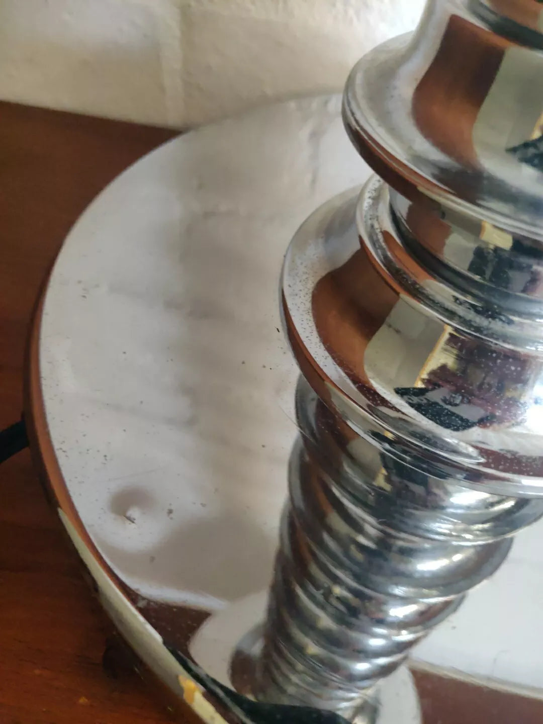 1930's Futurist Chrome & Glass Globe Table Lamp