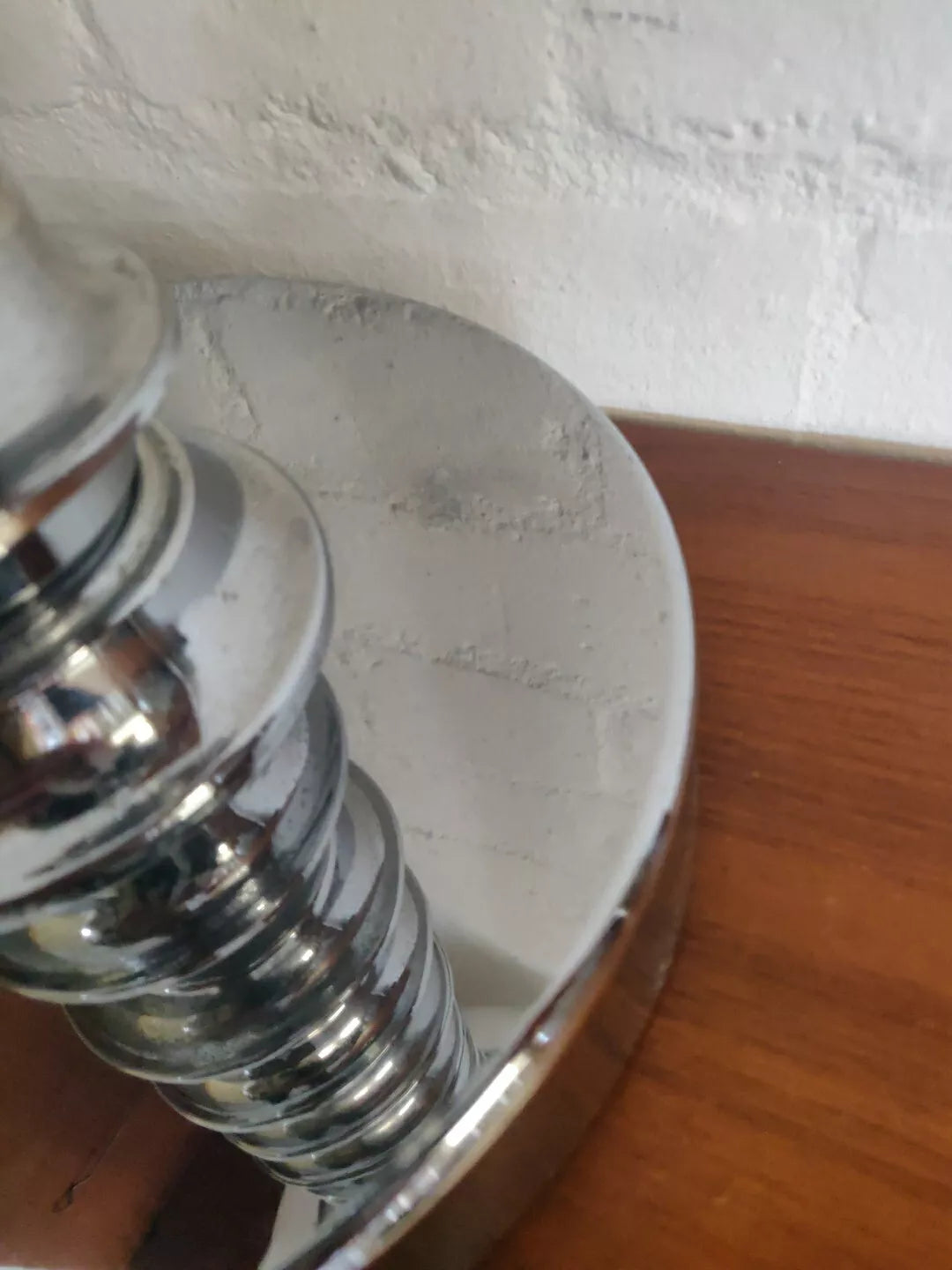1930's Futurist Chrome & Glass Globe Table Lamp