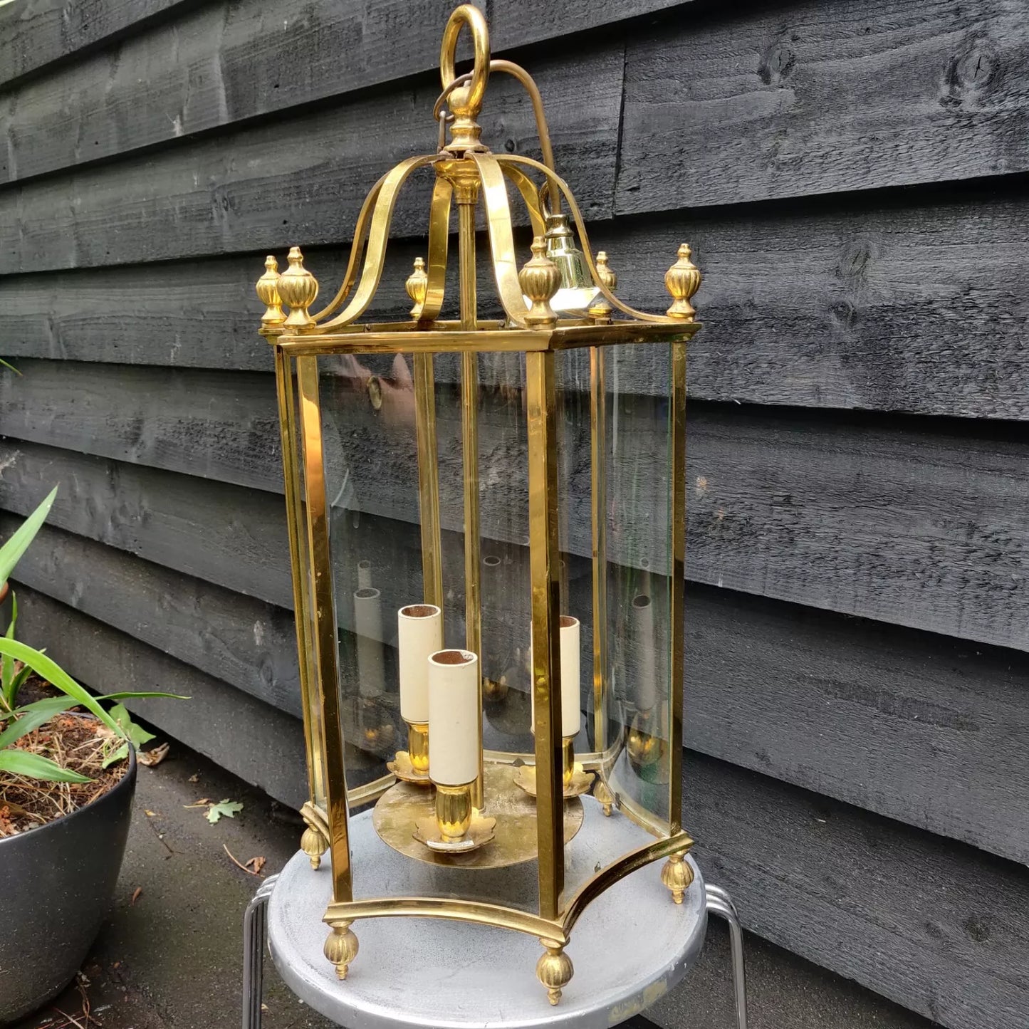 Georgian Style Brass Pendant Lantern