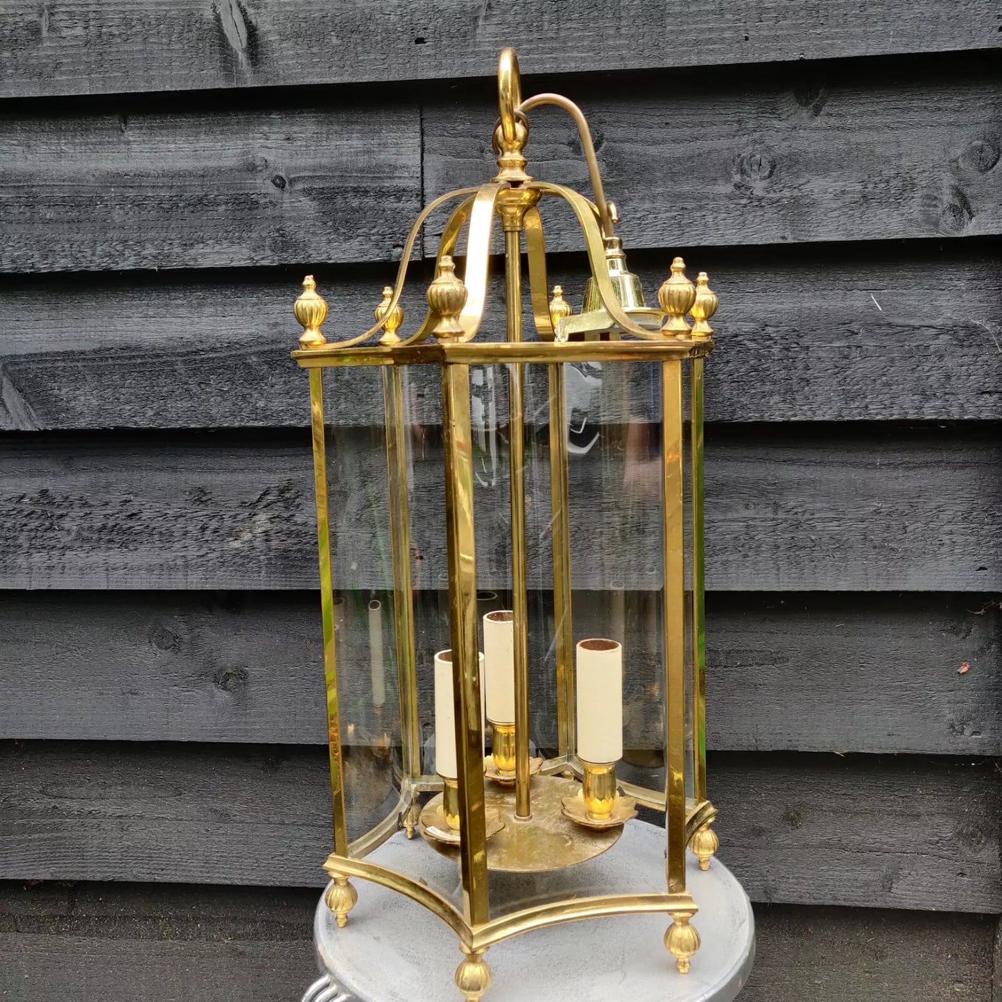 Georgian Style Brass Pendant Lantern