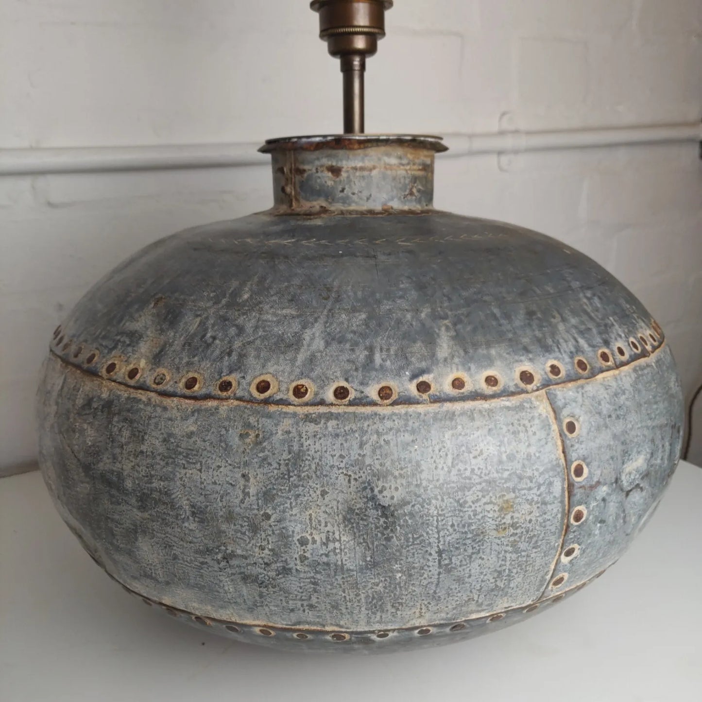 Antique Indian Water Jug Lamp Conversion Table Lamp