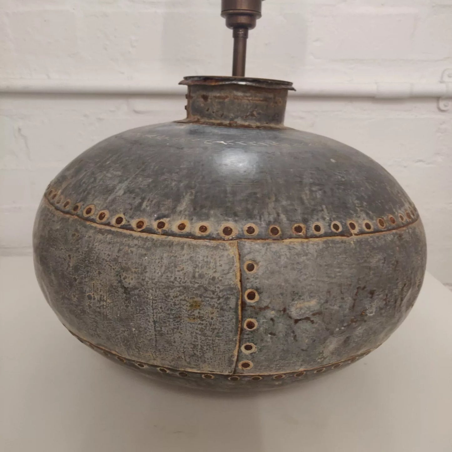 Antique Indian Water Jug Lamp Conversion Table Lamp