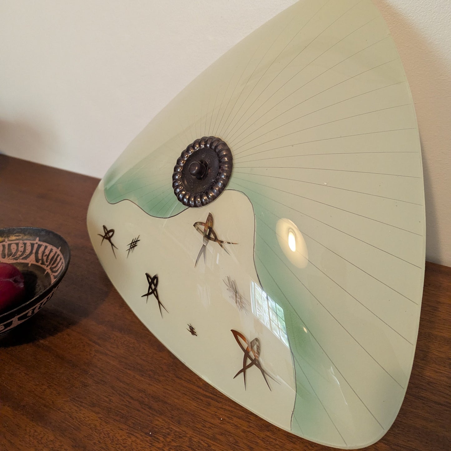 A 1950s Glass Art Deco Style Ceiling Light