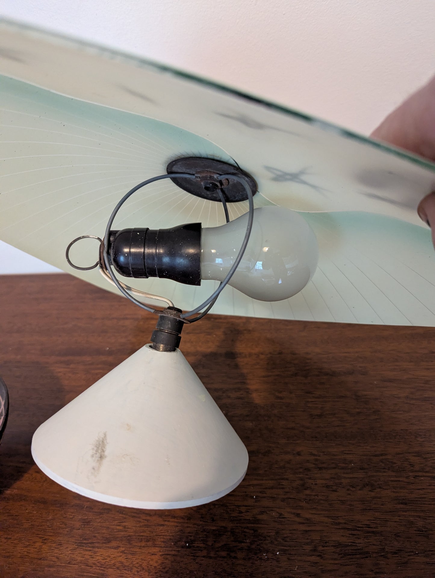 A 1950s Glass Art Deco Style Ceiling Light