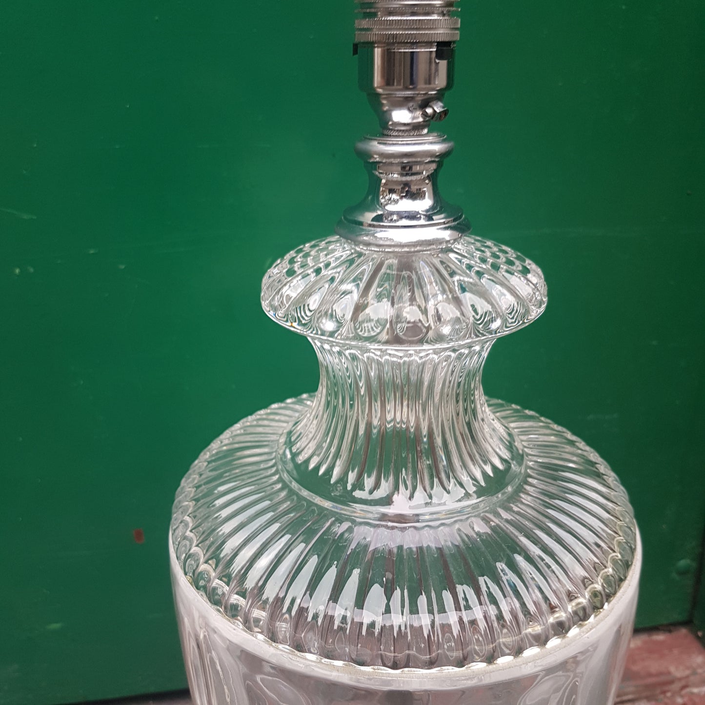 A Pair of Christopher Wray Neoclassical Crystal Baluster Glass Table Lamps