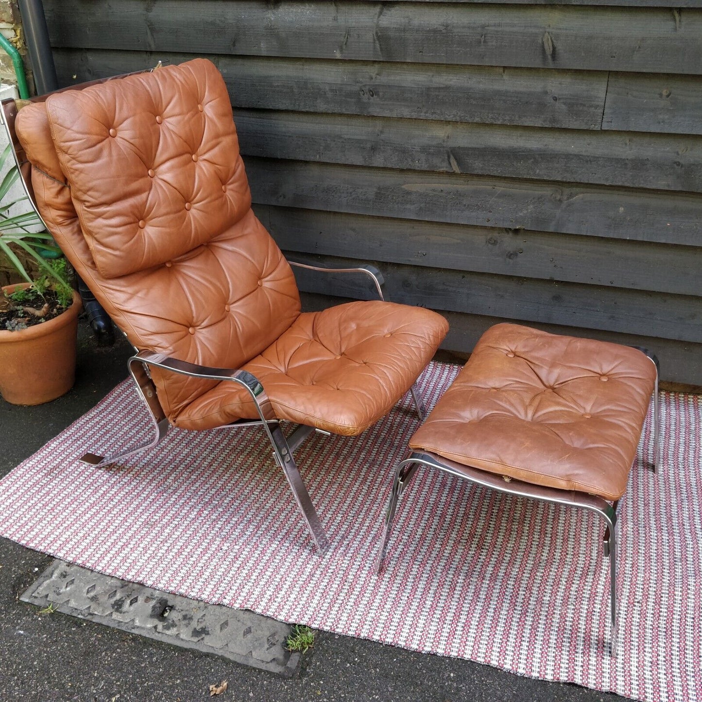 1970's Erling Revheim "Relax" Norwegian Armchair & Ottoman