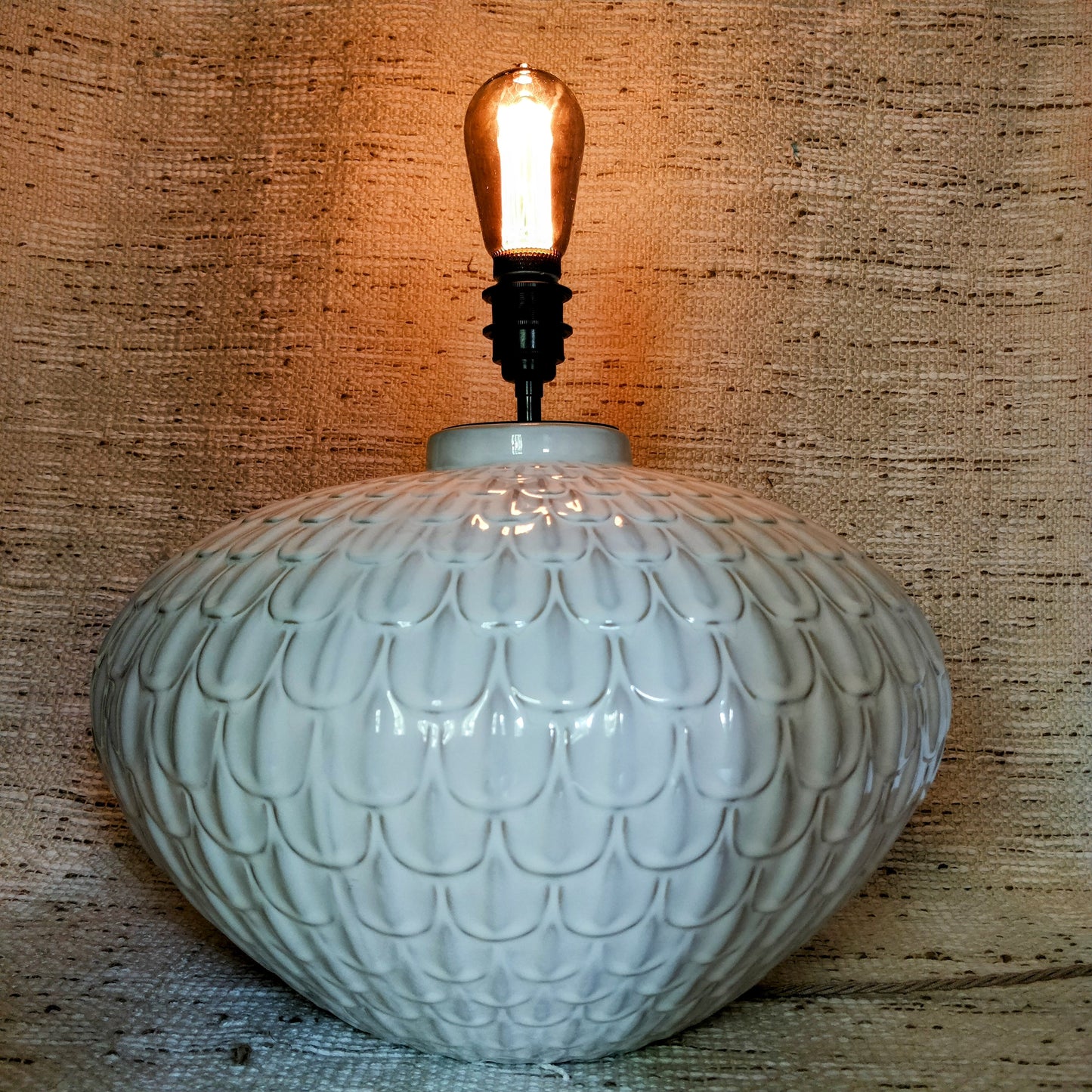 Appreciate Things White Ceramic Table Lamp Large