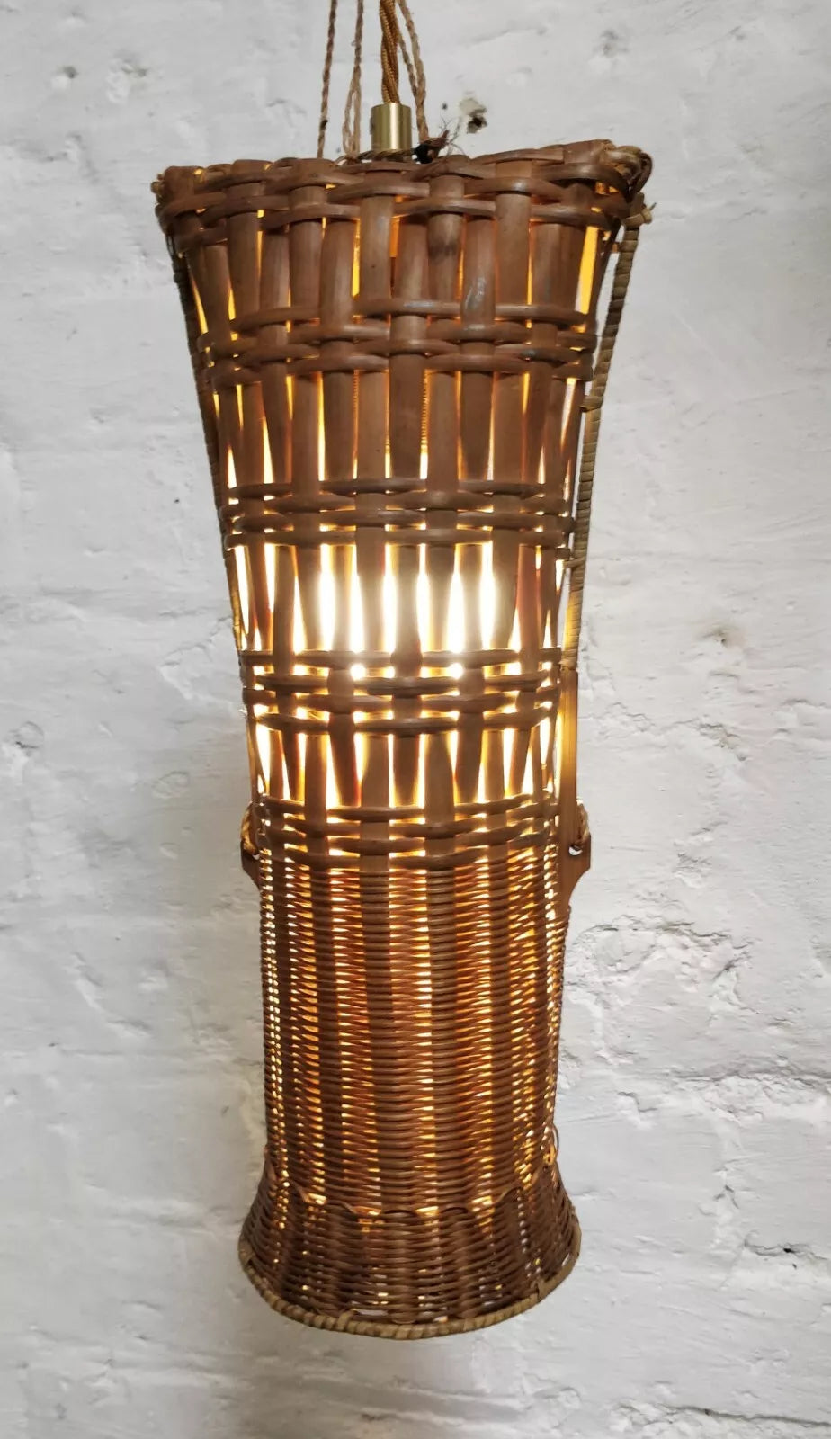 Borneo Fish / Eel Trap Rattan Ceiling or Wall Light