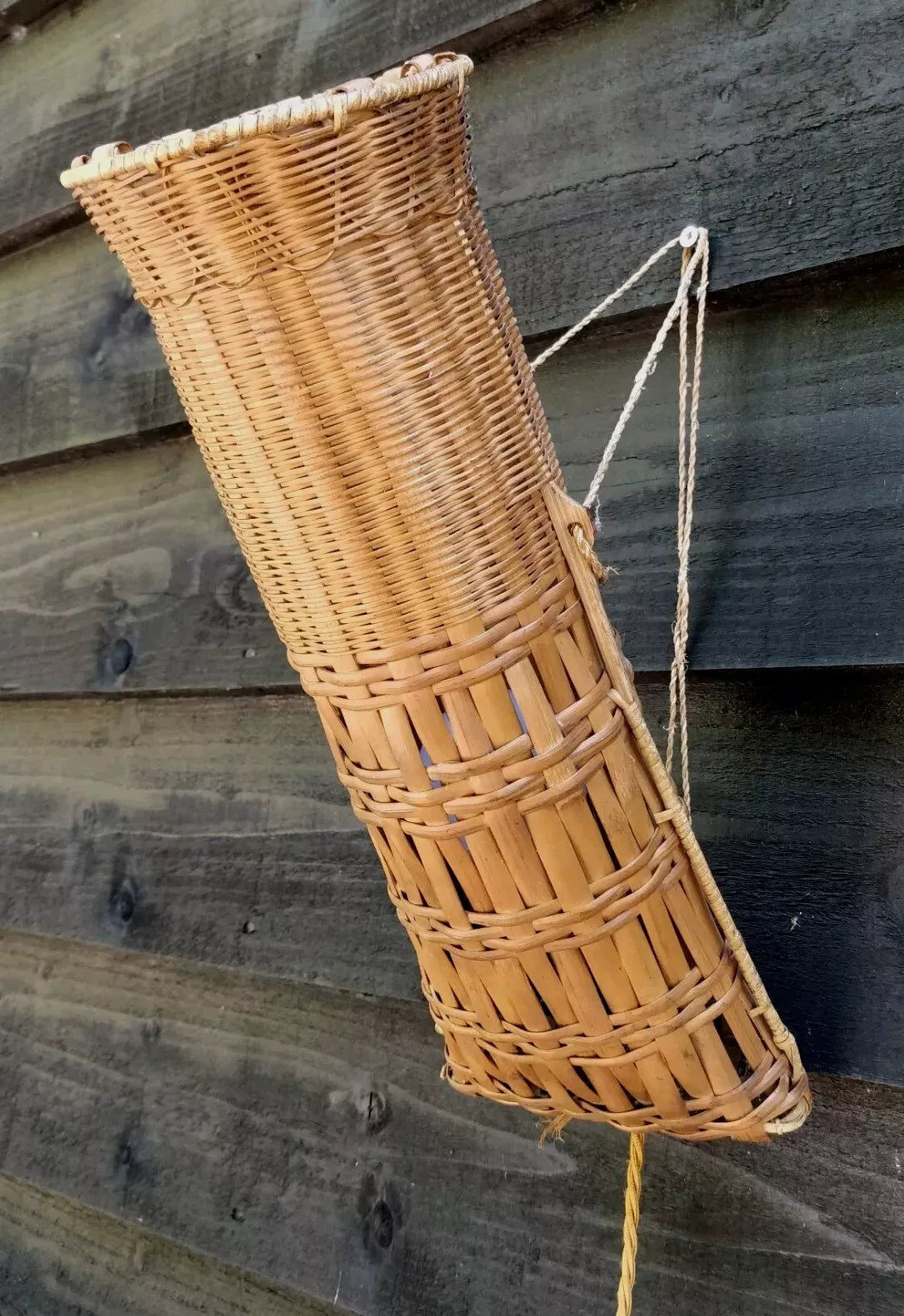 Borneo Fish / Eel Trap Rattan Ceiling or Wall Light