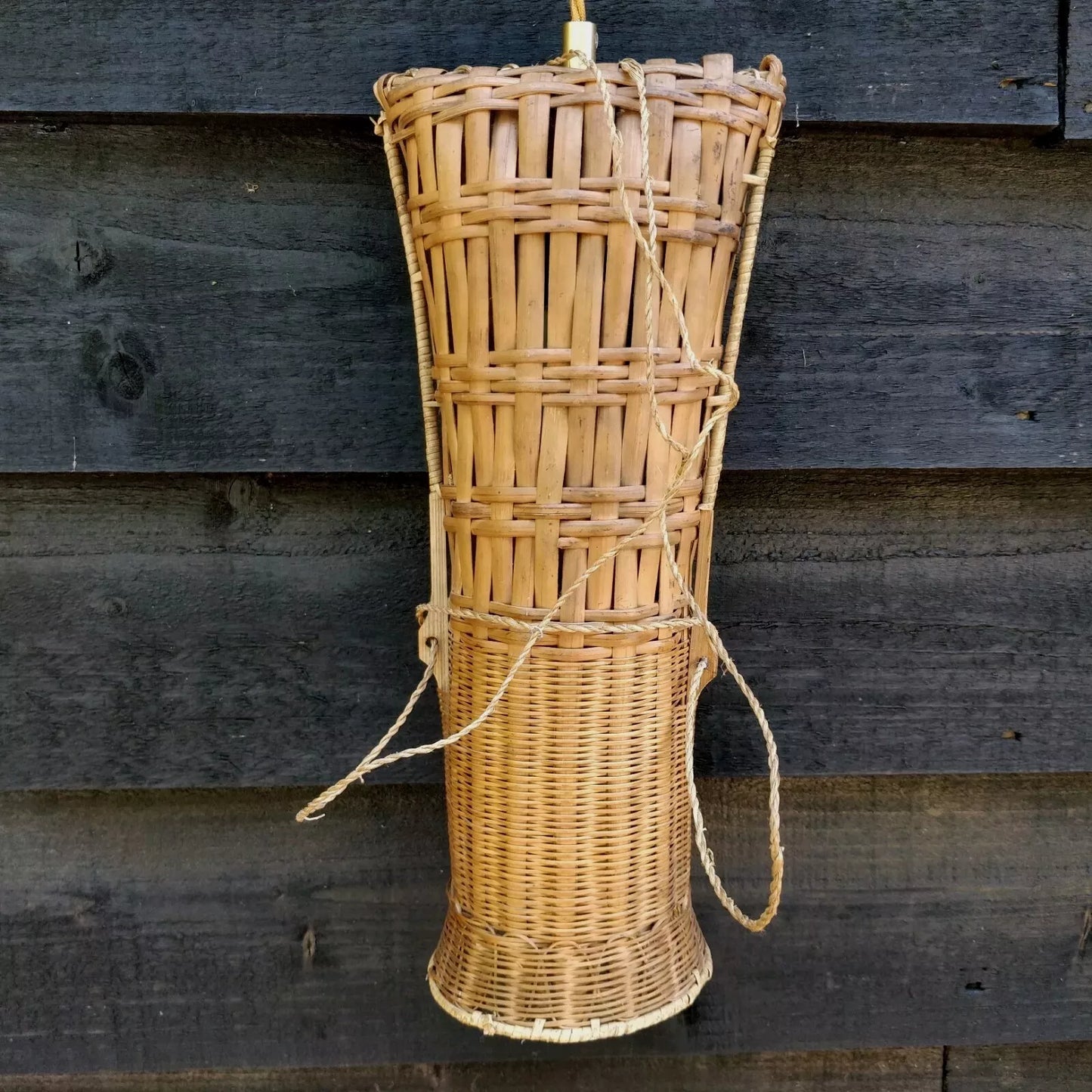 Borneo Fish / Eel Trap Rattan Ceiling or Wall Light