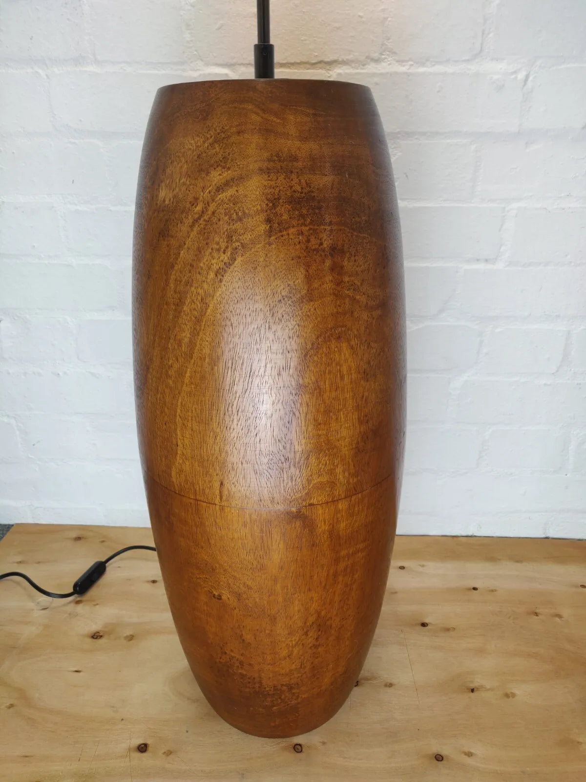 African Hardwood Conga Contemporary Floor or Table Lamp