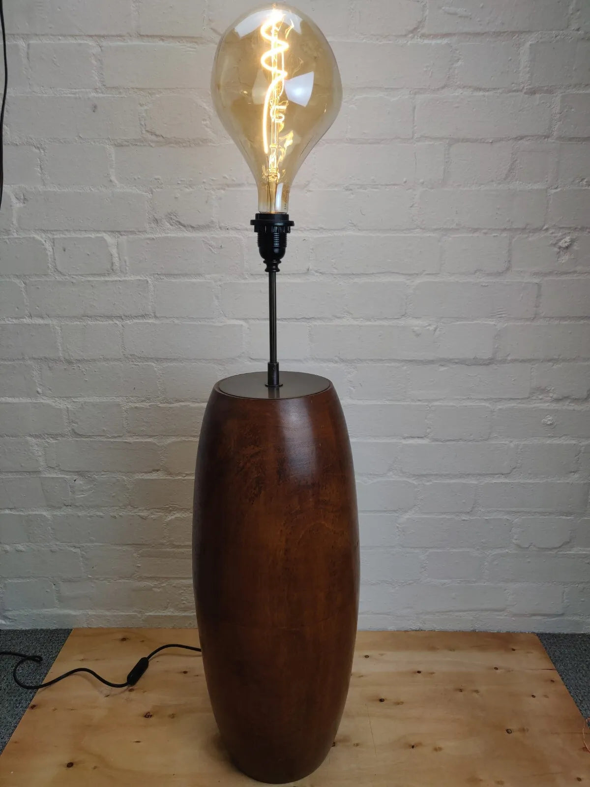 African Hardwood Conga Contemporary Floor or Table Lamp