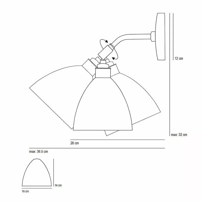 Original BTC Short Task Wall Light Red Brand New