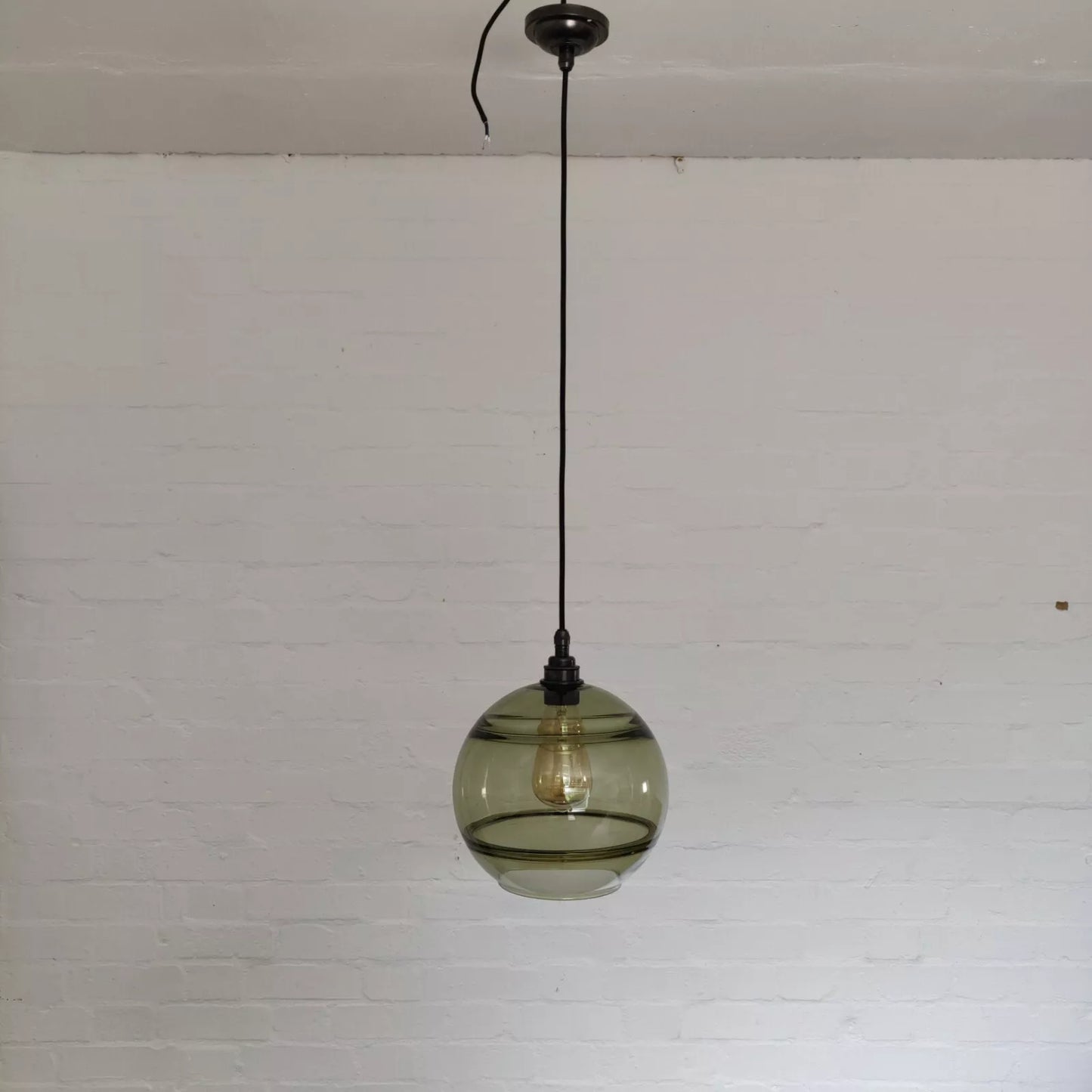 Porta Romana Green Glass Ball Pendant Ceiling Light