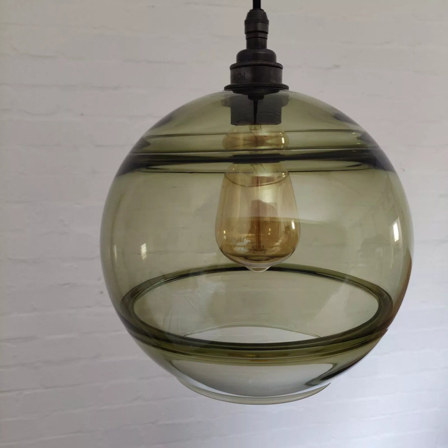 Porta Romana Green Glass Ball Pendant Ceiling Light