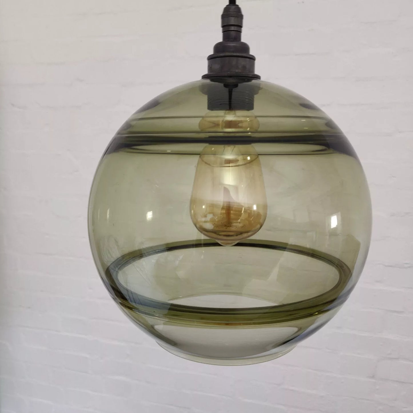 Porta Romana Green Glass Ball Pendant Ceiling Light