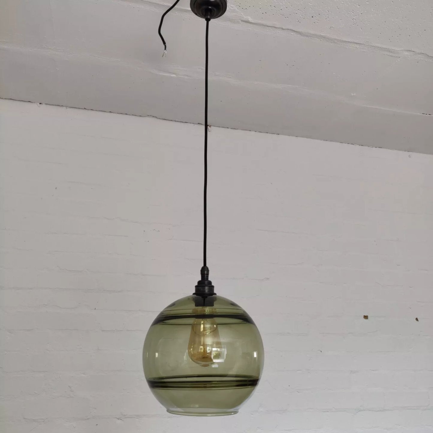 Porta Romana Green Glass Ball Pendant Ceiling Light