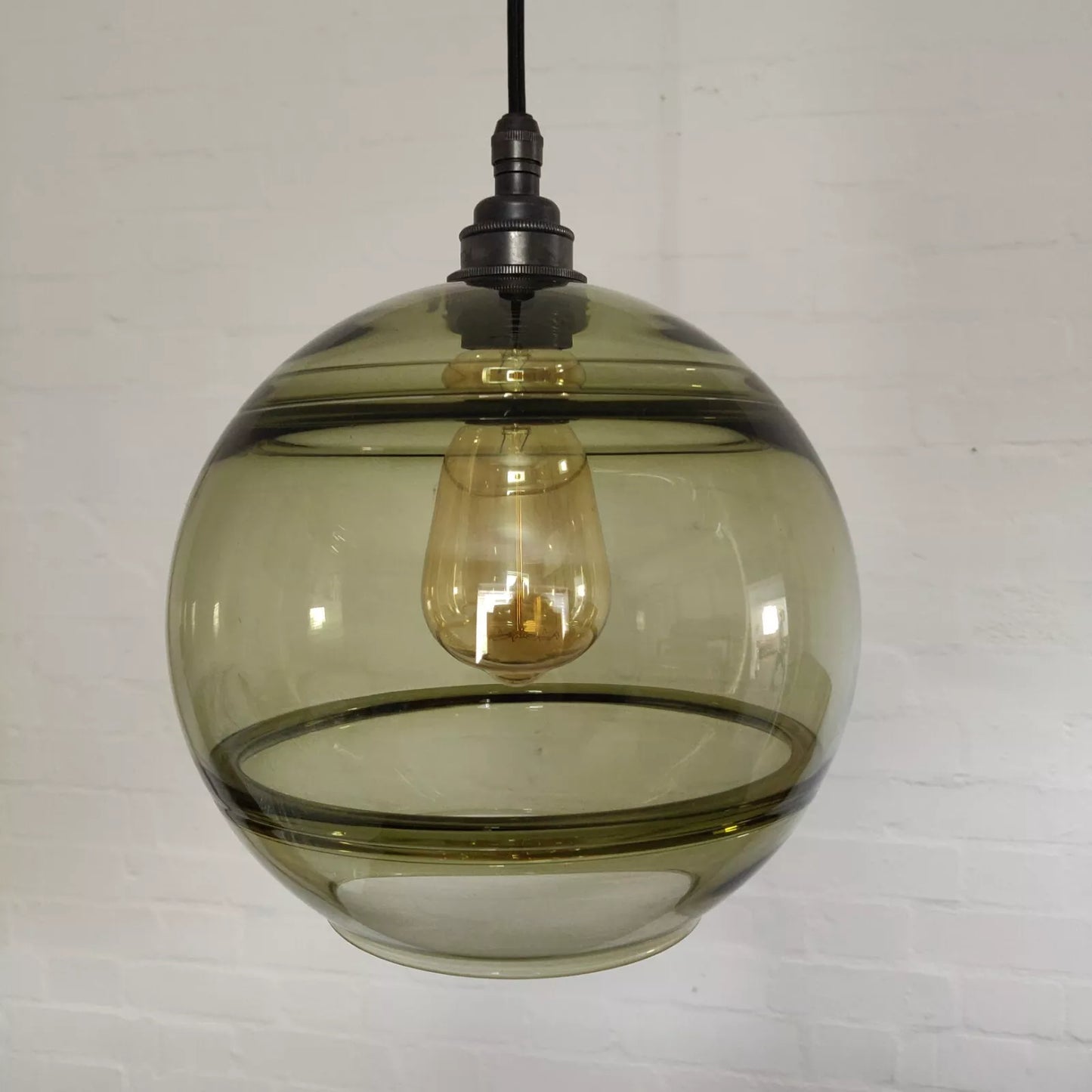 Porta Romana Green Glass Ball Pendant Ceiling Light