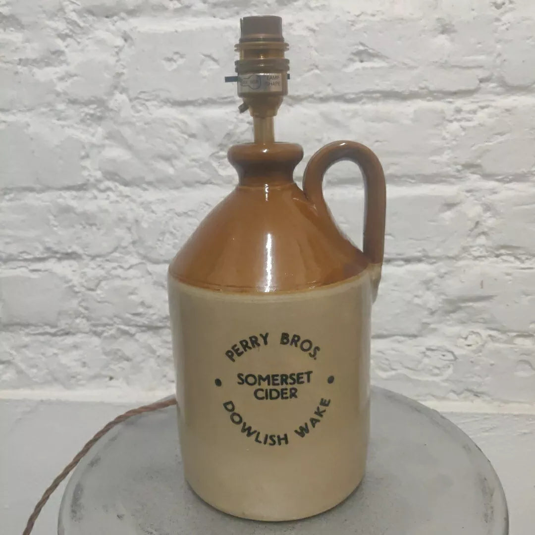 Somerset Cider Salt Glaze Jug Lamp Perry Bros Dowlish Wake