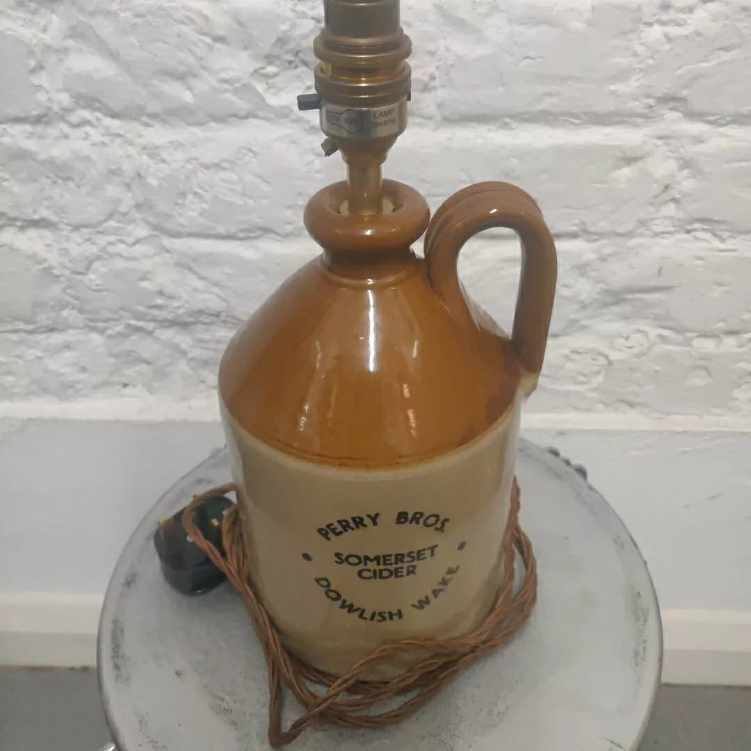 Somerset Cider Salt Glaze Jug Lamp Perry Bros Dowlish Wake