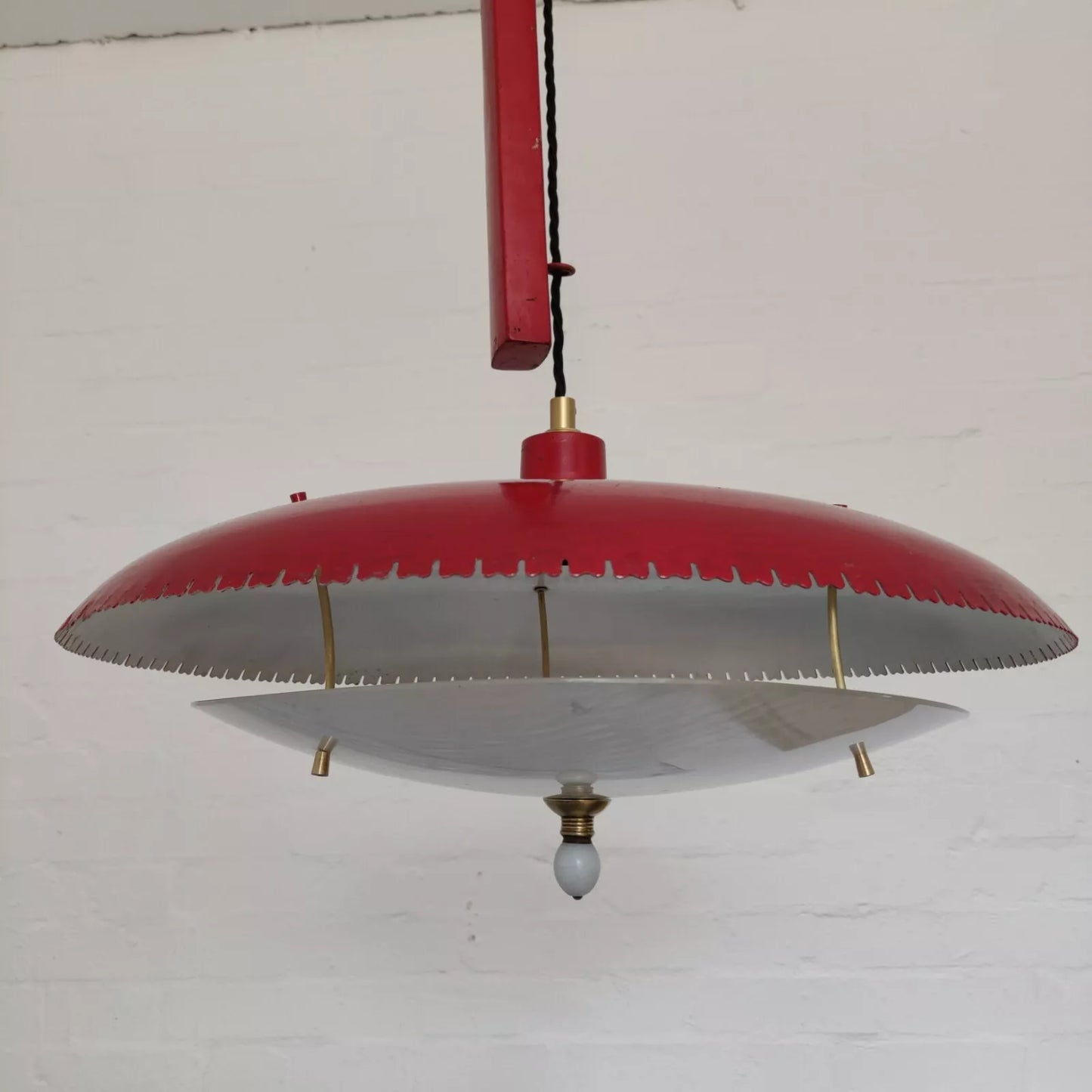 Spanish 1950s Counterweight Art Deco Pendant Ceiling Light