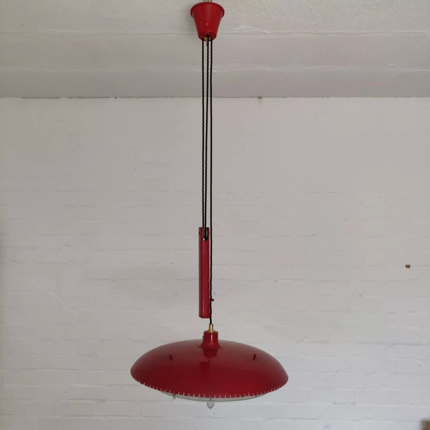 Spanish 1950s Counterweight Art Deco Pendant Ceiling Light