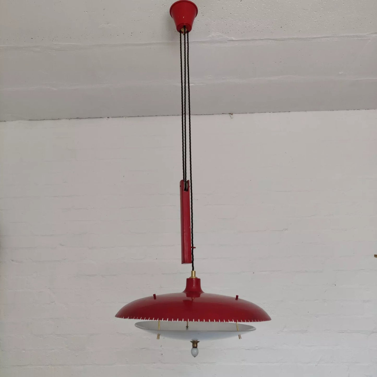 Spanish 1950s Counterweight Art Deco Pendant Ceiling Light