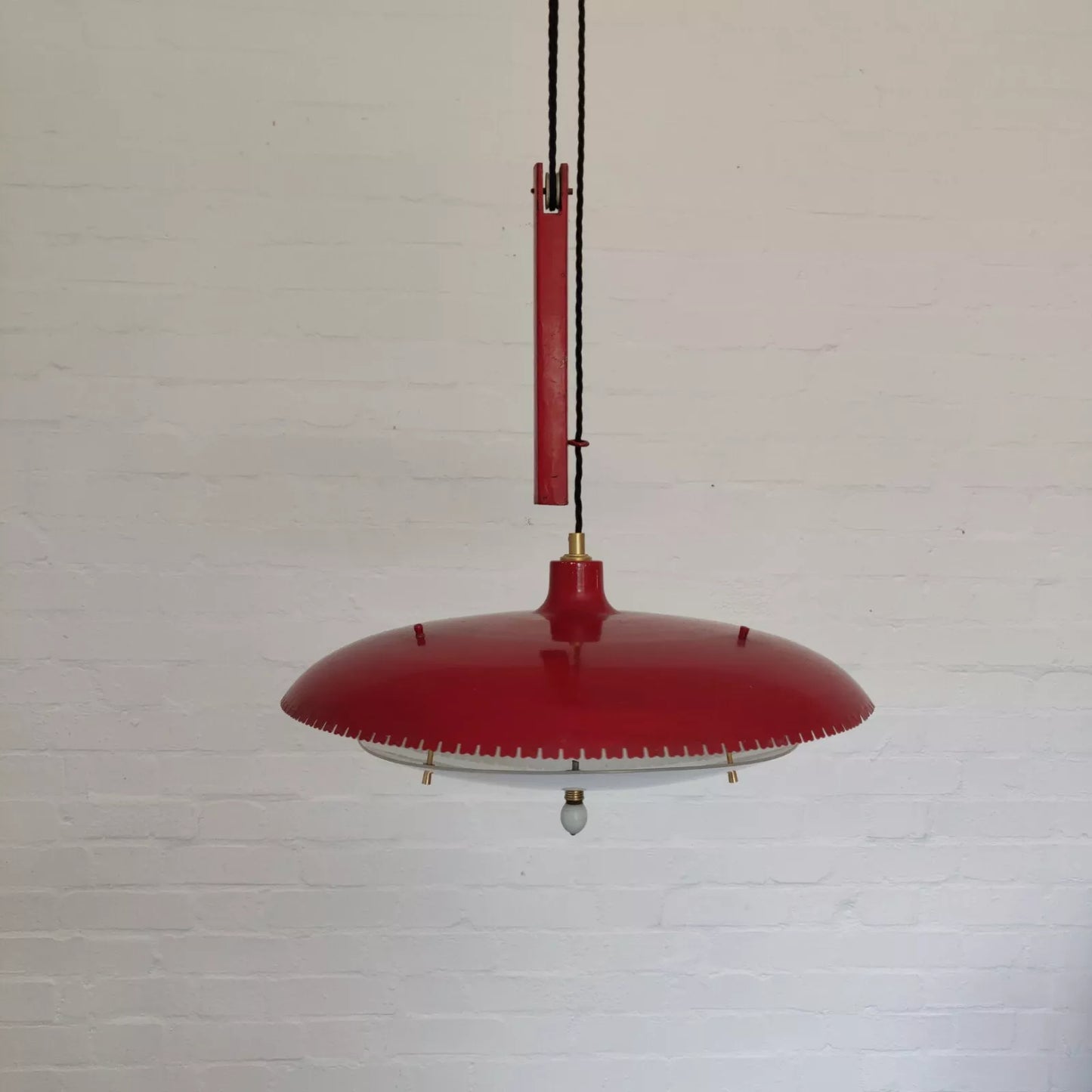 Spanish 1950s Counterweight Art Deco Pendant Ceiling Light