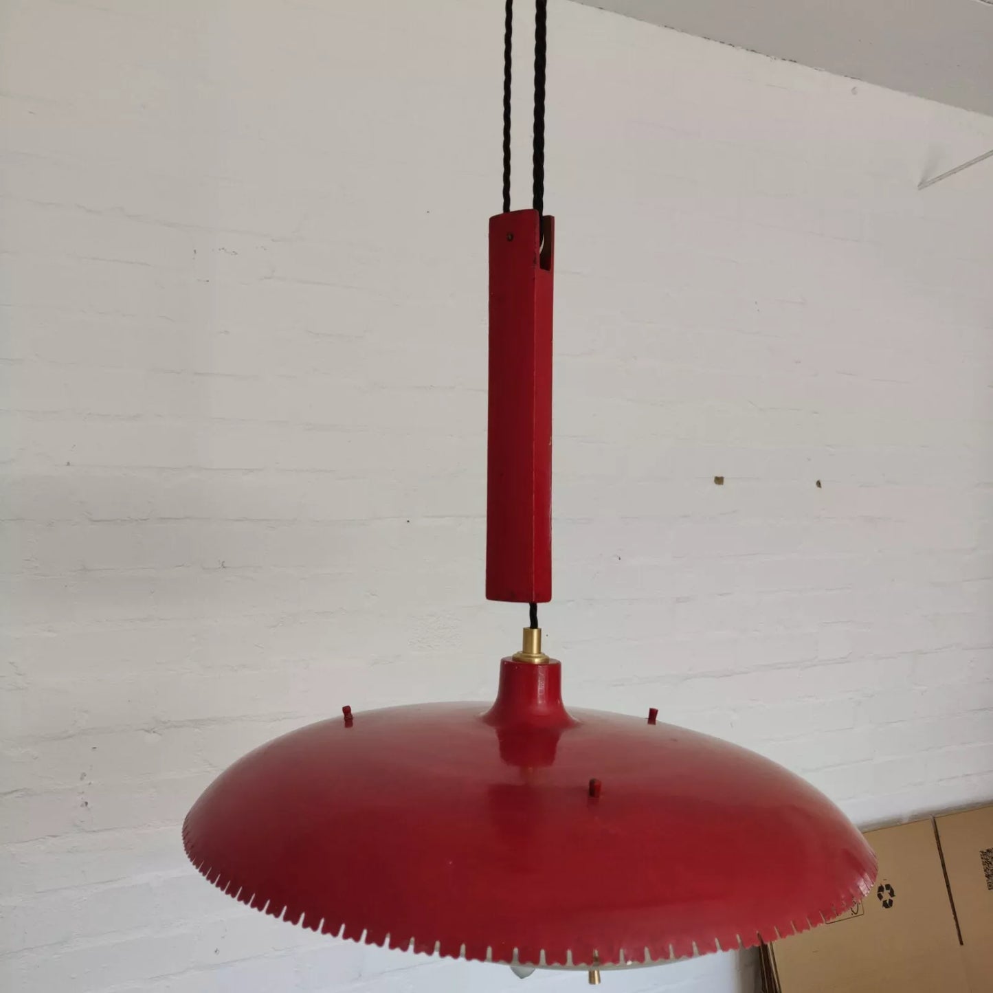 Spanish 1950s Counterweight Art Deco Pendant Ceiling Light