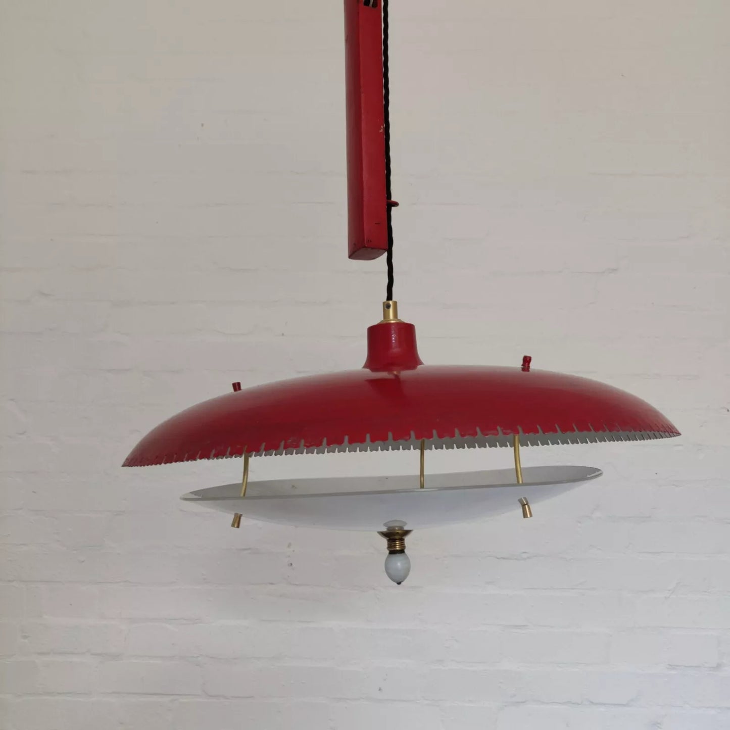 Spanish 1950s Counterweight Art Deco Pendant Ceiling Light