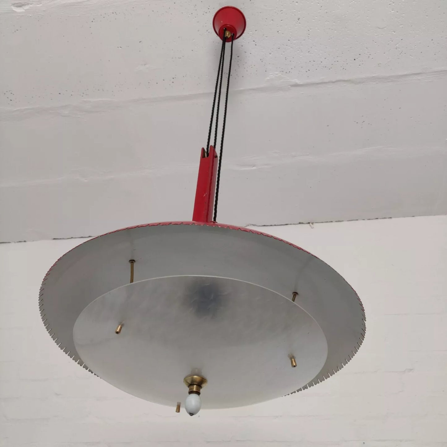 Spanish 1950s Counterweight Art Deco Pendant Ceiling Light