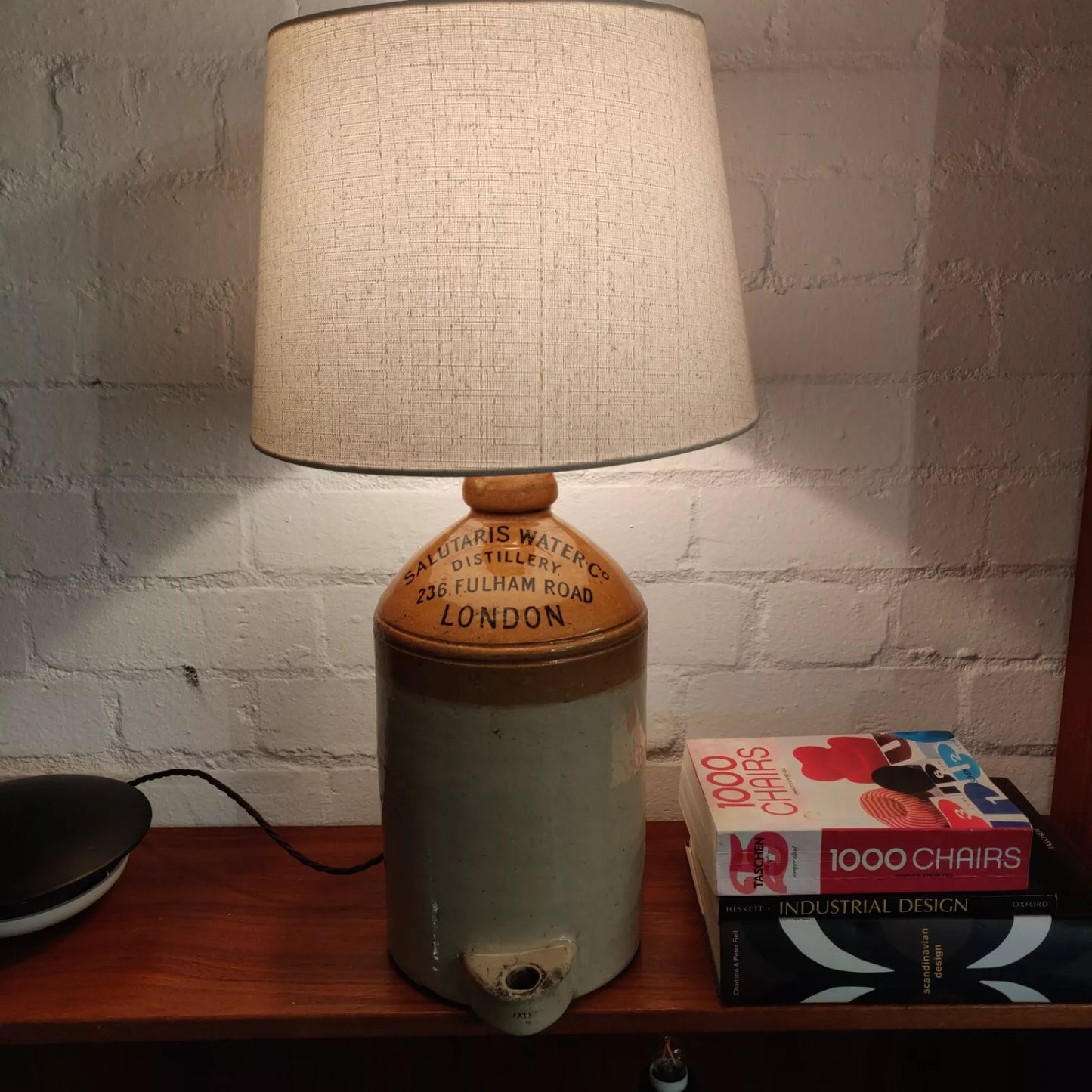 Victorian Distilled Water Stoneware Tap Jar Table Lamp Fulham