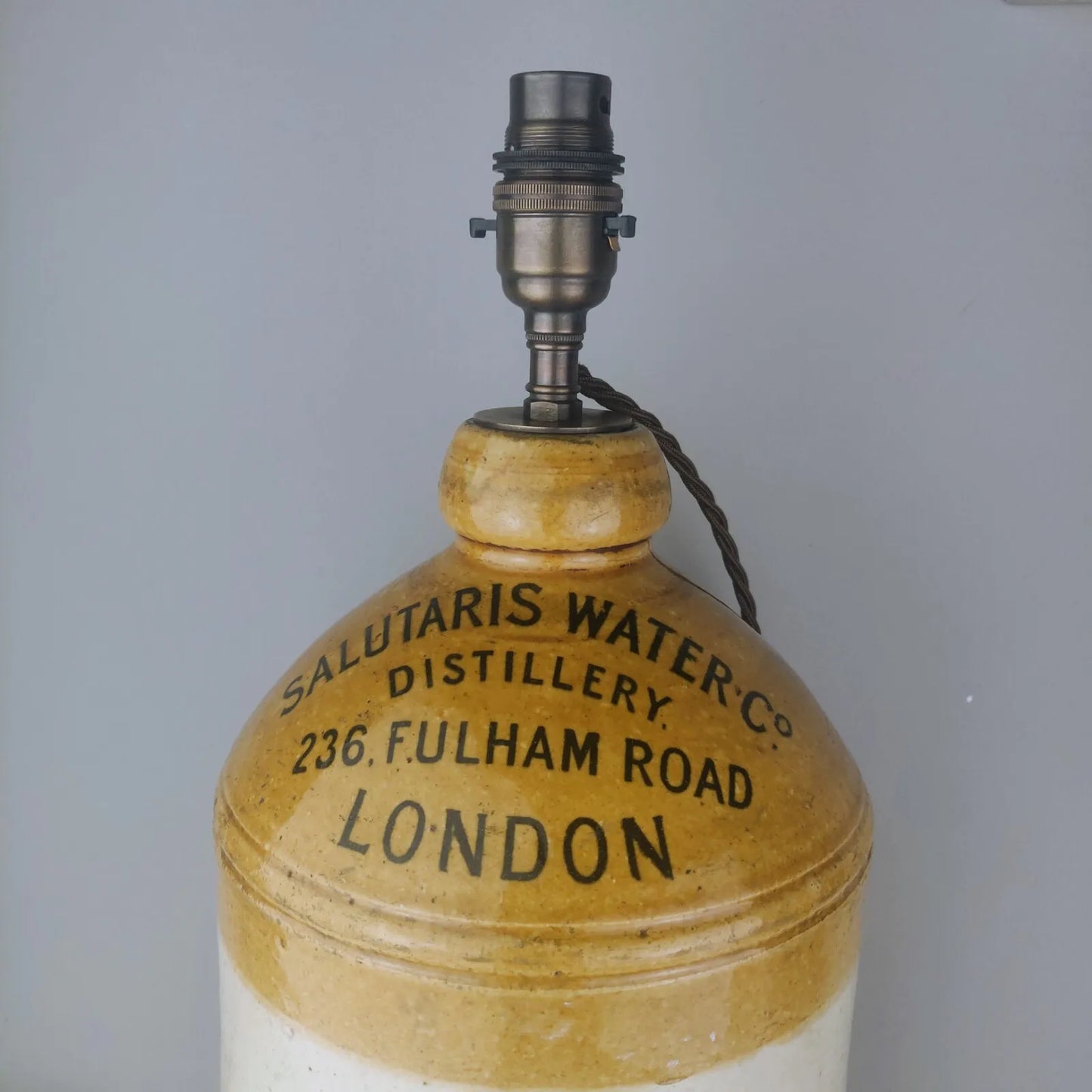 Victorian Distilled Water Stoneware Tap Jar Table Lamp Fulham