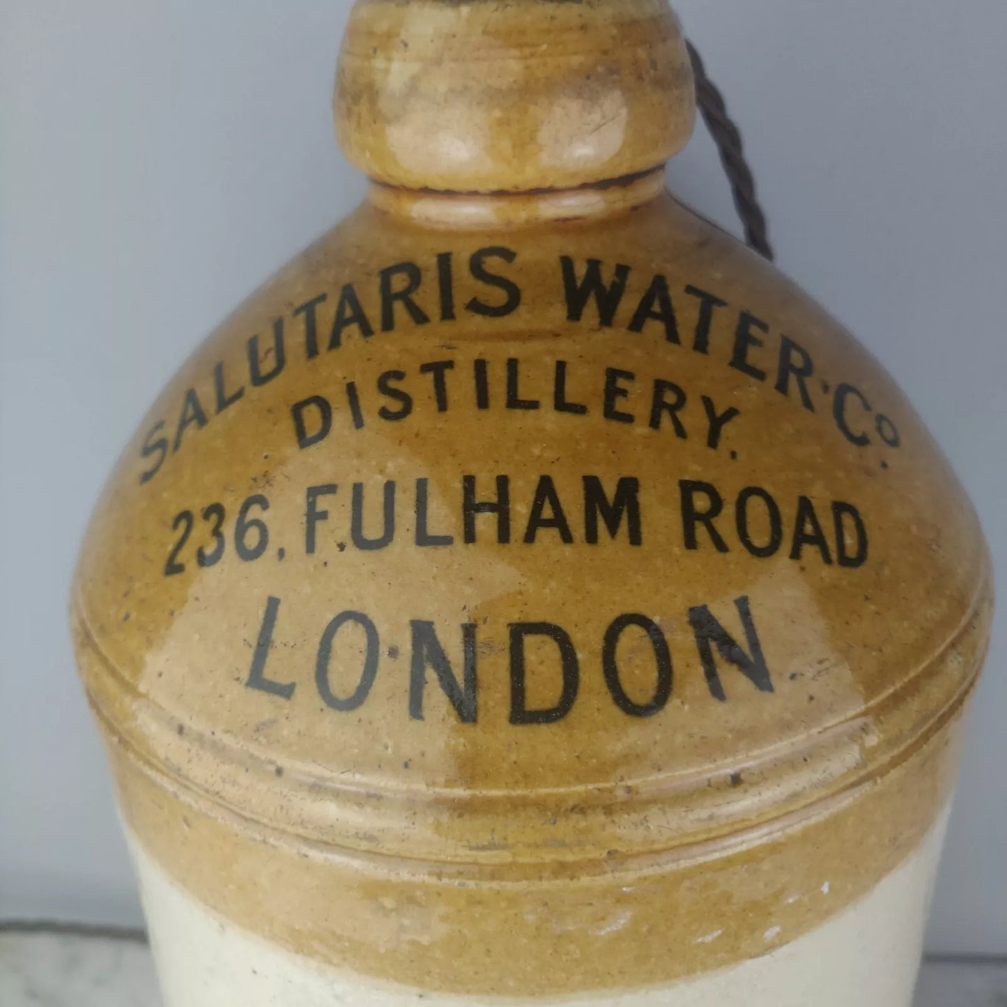 Victorian Distilled Water Stoneware Tap Jar Table Lamp Fulham