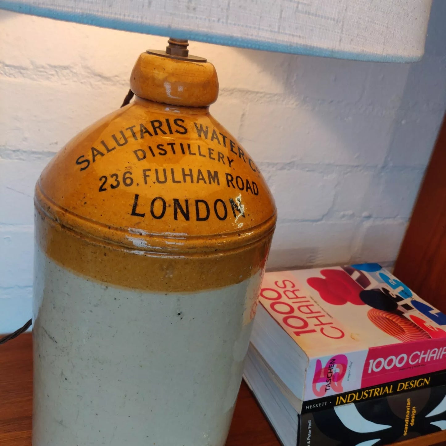 Victorian Distilled Water Stoneware Tap Jar Table Lamp Fulham