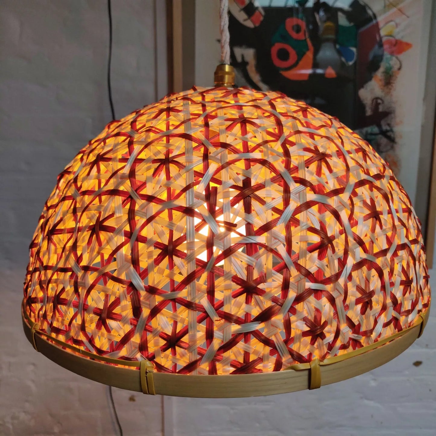 Vietnamese Hand Woven Basket Ceiling Pendant Light