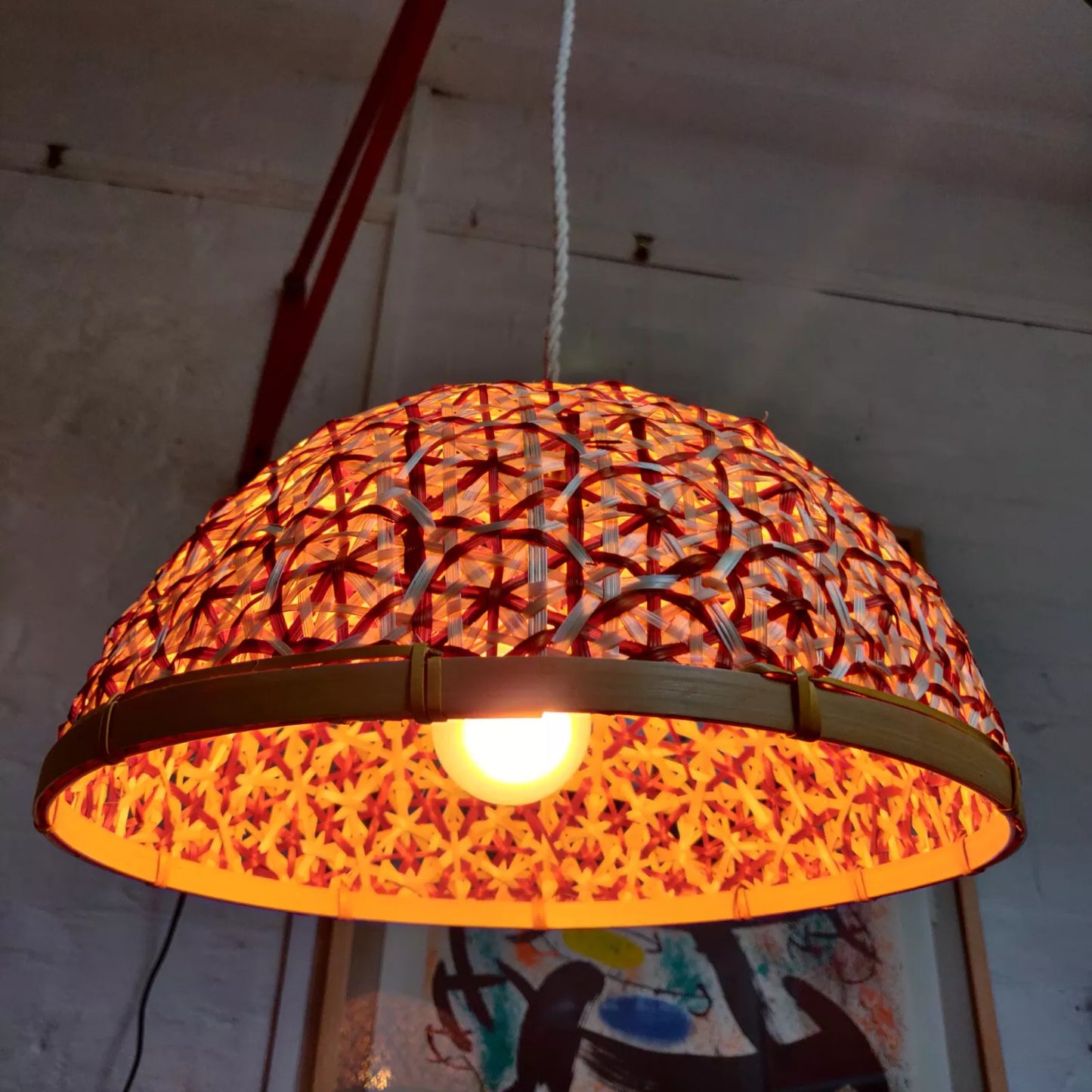 Vietnamese Hand Woven Basket Ceiling Pendant Light