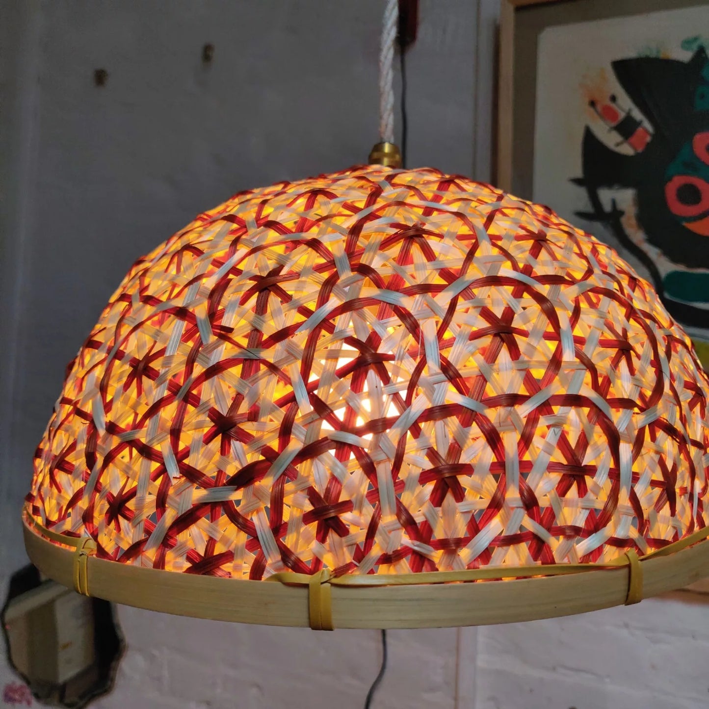 Vietnamese Hand Woven Basket Ceiling Pendant Light