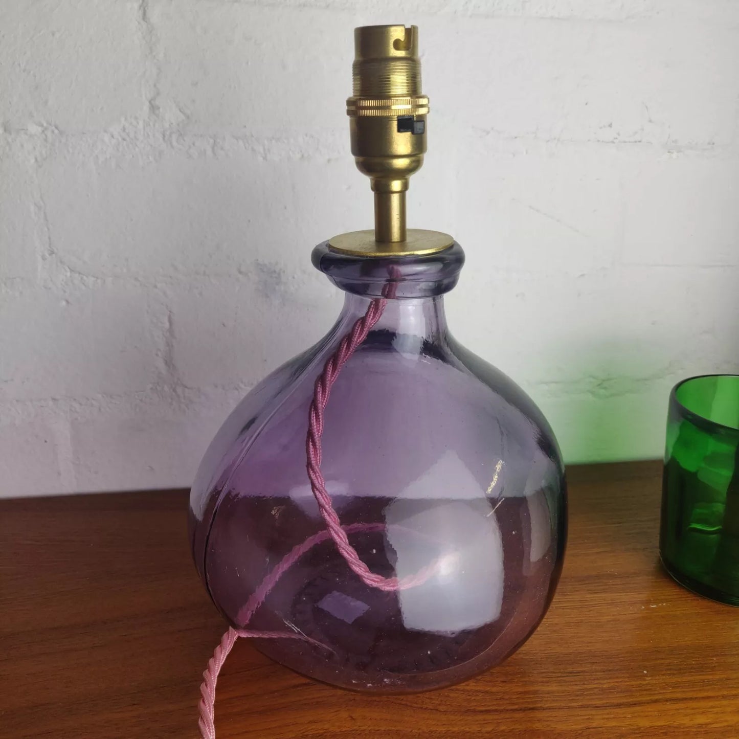 Purple Table Lamp Recycled Glass Bottle