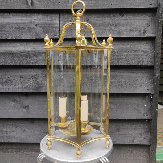 Georgian Style Brass Pendant Lantern